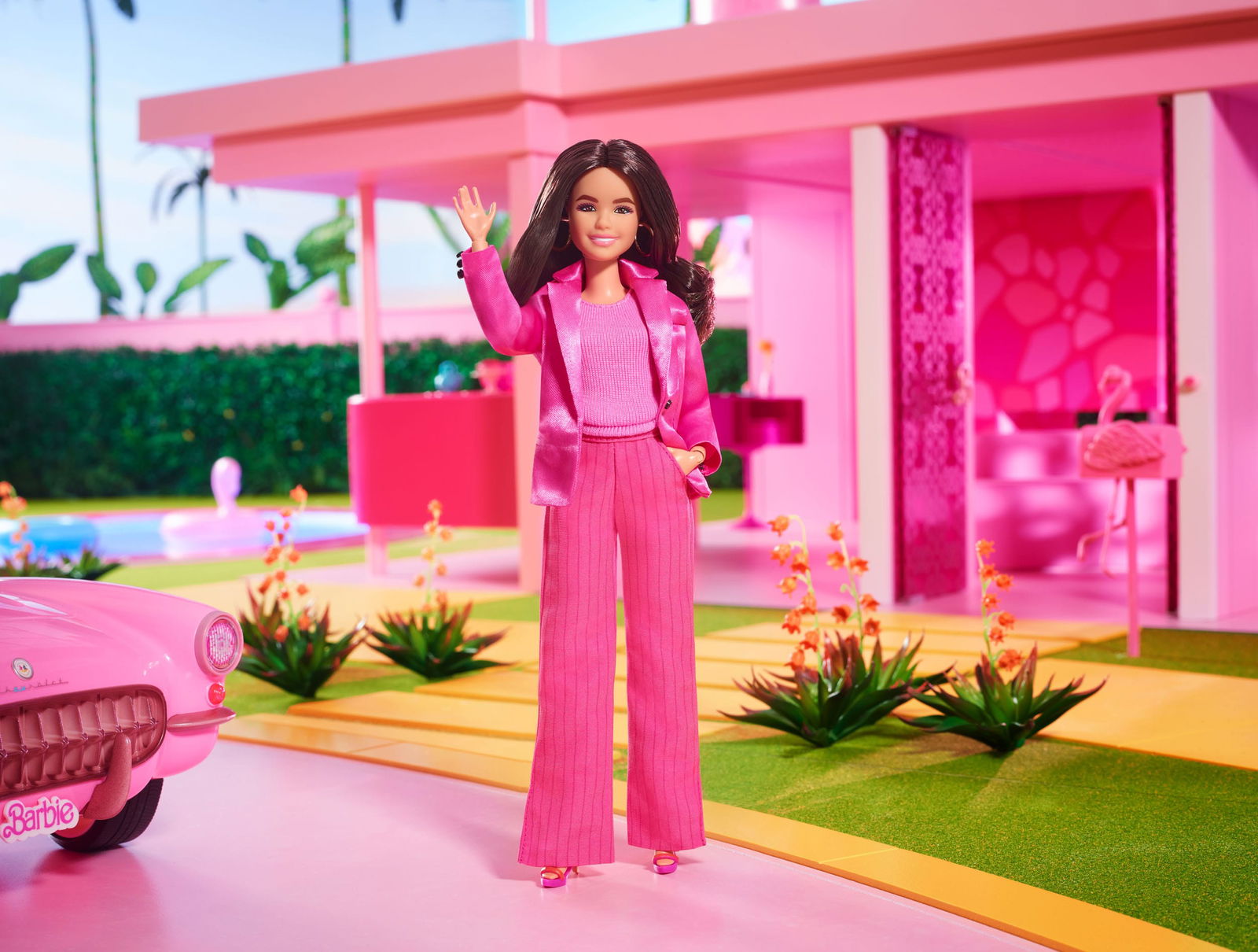Collectible Barbie Movie Gloria Doll in Stunning Pink Power Pantsuit