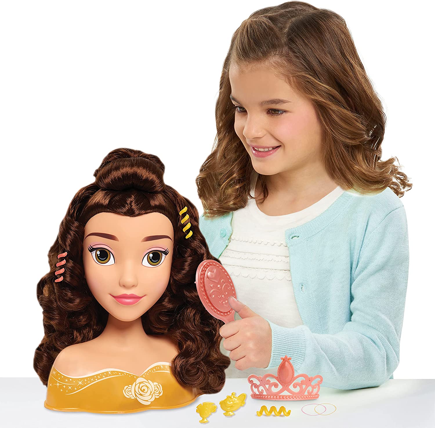 Disney Princess Belle Deluxe Hair Styling Head Set for Kids