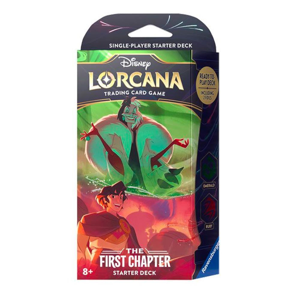 Disney Lorcana The First Chapter Trading Card Game Starter Deck Featuring Aladdin and Cruella De Vil