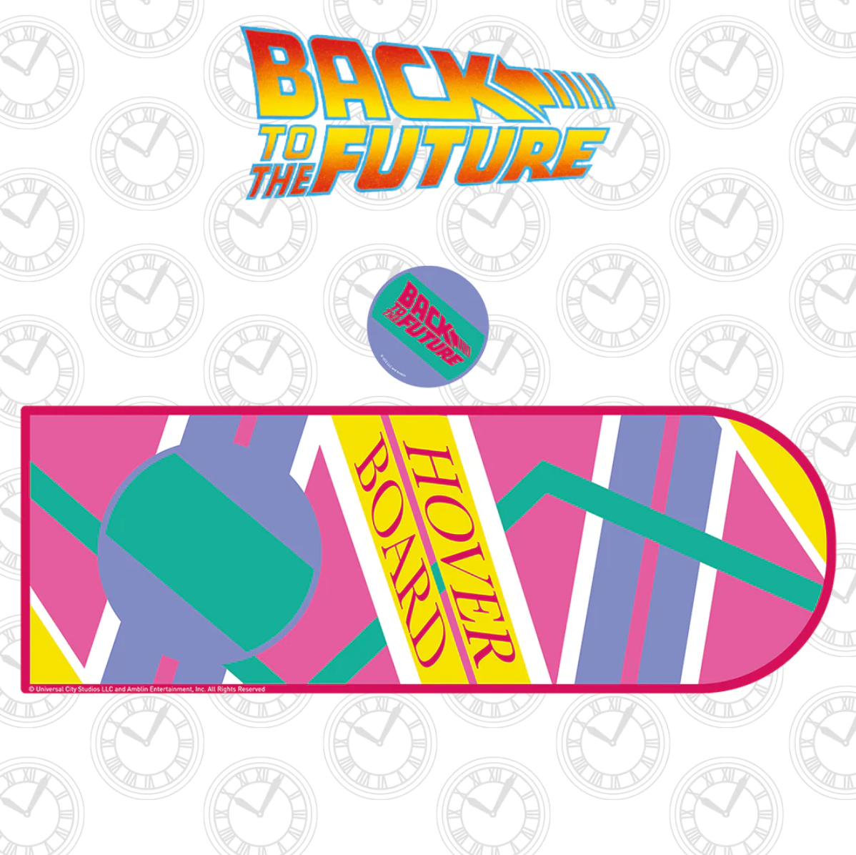 Back to the Future Inspired XL Hoverboard-Style Desk Pad and Coaster Set