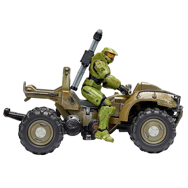 Halo Infinite Collectible Mongoose Vehicle and Master Chief Action Figure Set with Weapon Accessory