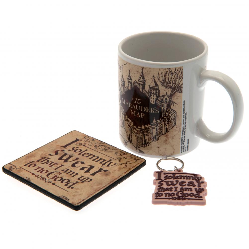 Harry Potter Marauders Map Design Mug with Coaster and PVC Keyring Set