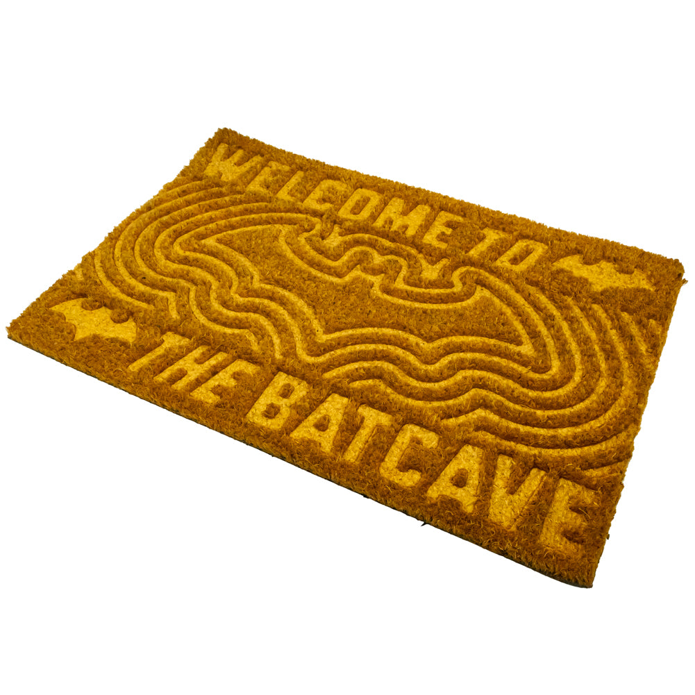 Embossed Batman-themed Coir Doormat for Indoor and Outdoor Use