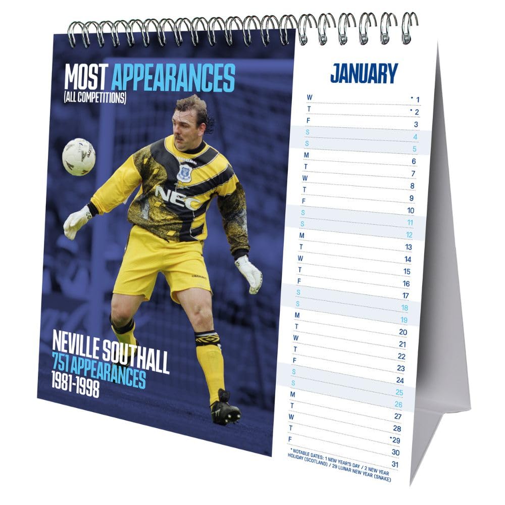 2025 Everton Football Club Desktop Display Calendar - Special Edition
