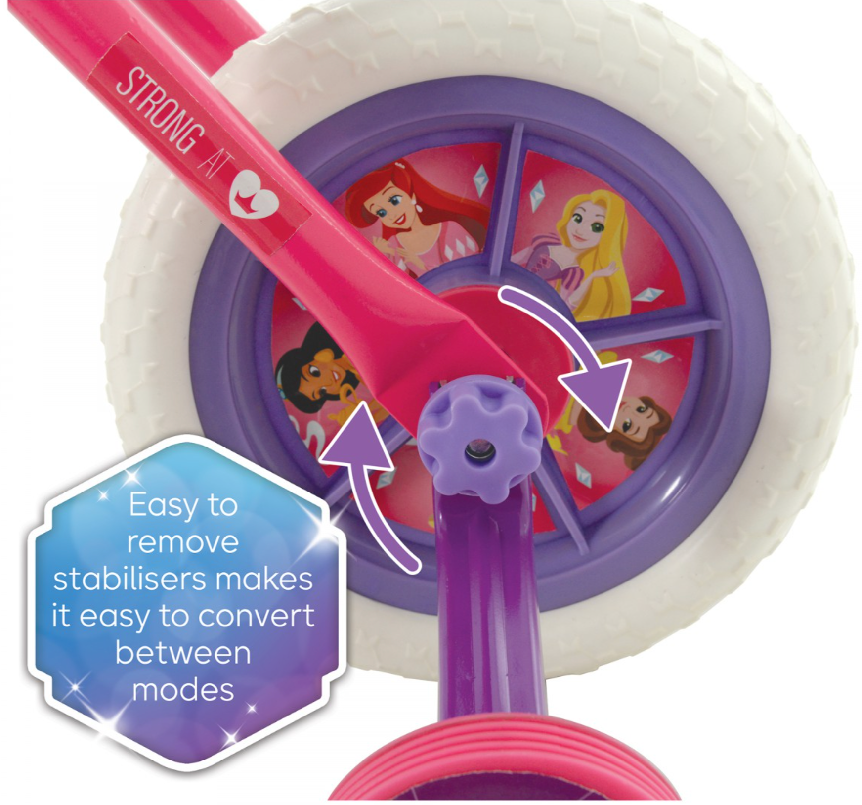 Disney Princess 2-in-1 10-Size Training and Balance Bicycle for Little Princess Fans