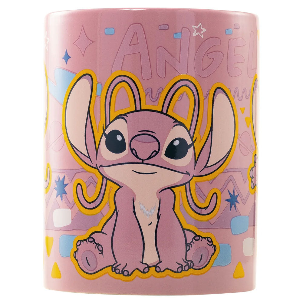 Lilo & Stitch Themed Fuzzy Angel Ceramic Coffee Mug for a Charming Drinking Experience