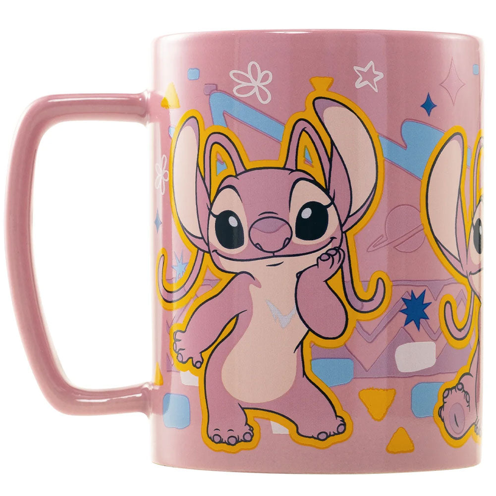 Lilo & Stitch Themed Fuzzy Angel Ceramic Coffee Mug for a Charming Drinking Experience