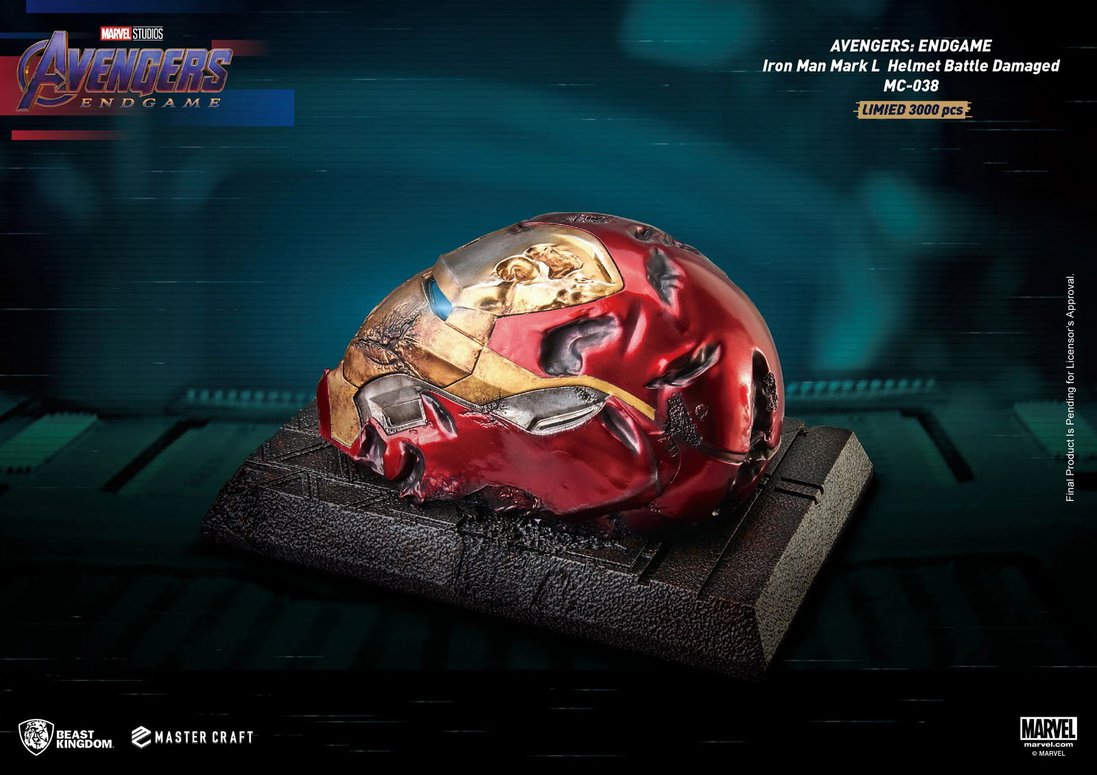 Beast Kingdom Limited Edition Master Craft Statue of Avengers Endgame Battle - Damaged Iron Man Mark - 50 Helmet