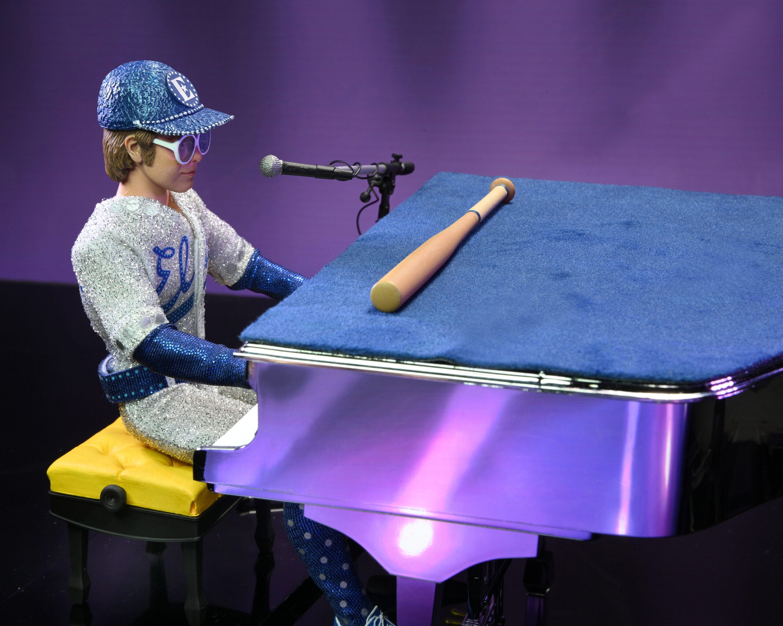 Elton John 8-Inch Deluxe Clothed Action Figure with Piano Inspired by His Live Performance in 1975