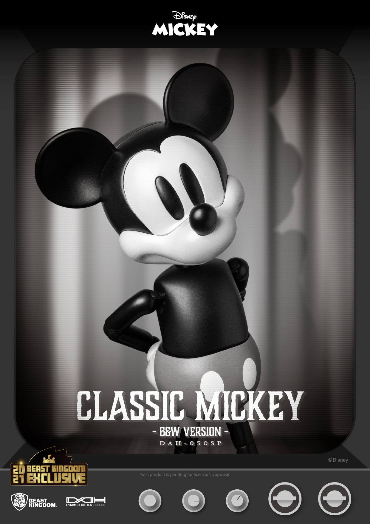 Disney DAH Series 21cm Classic B&W Mickey Mouse Action Figure