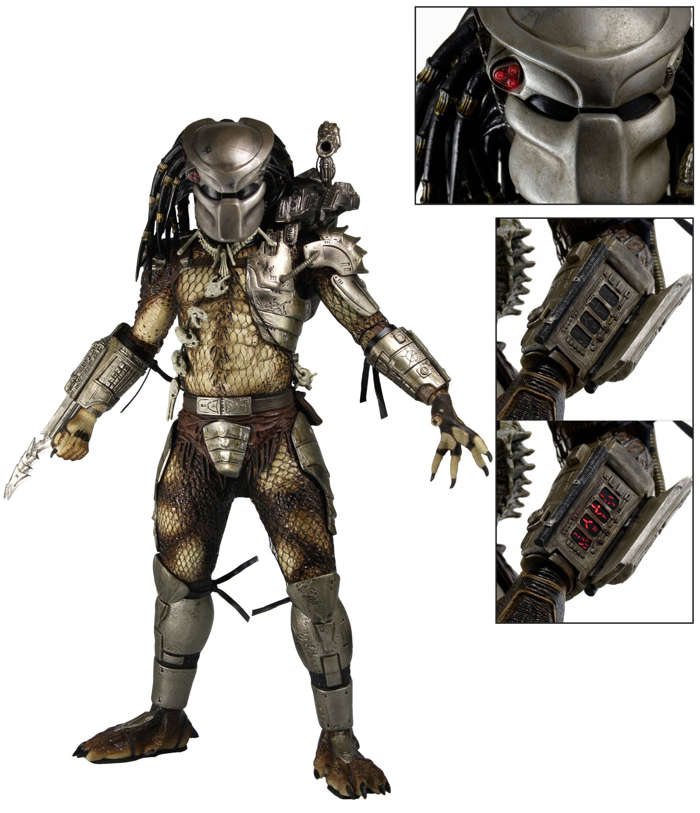NECA 1/4 Scale Collectible Action Figure of Jungle Hunter Predator from the 1987 Film with LED Lights