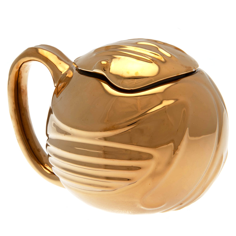 3D Ceramic Harry Potter Golden Snitch Themed Drinking Mug with Removable Lid