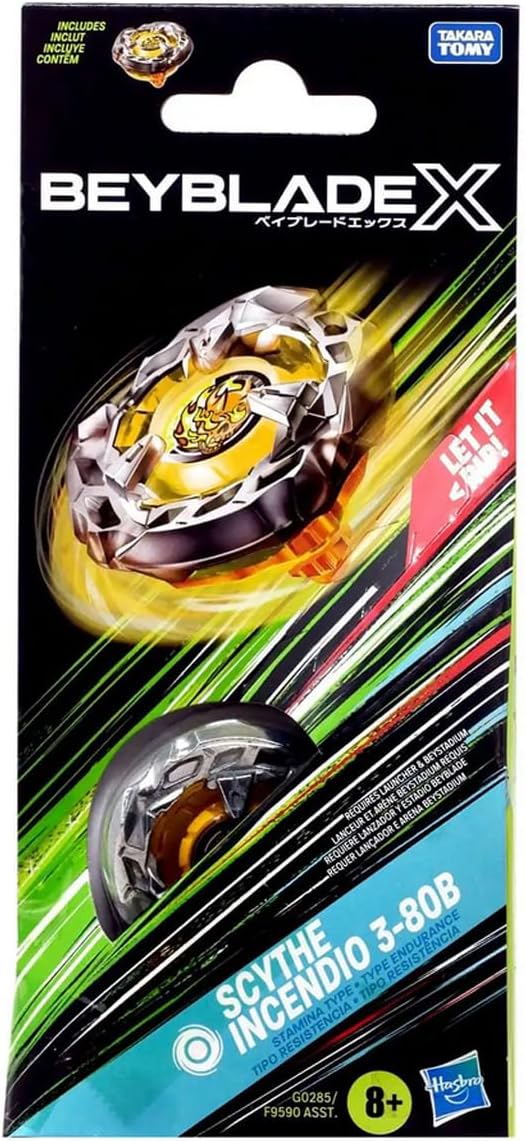 Beyblade X Scythe Incendio 3 - 80B High - Energy Top Booster Pack Set