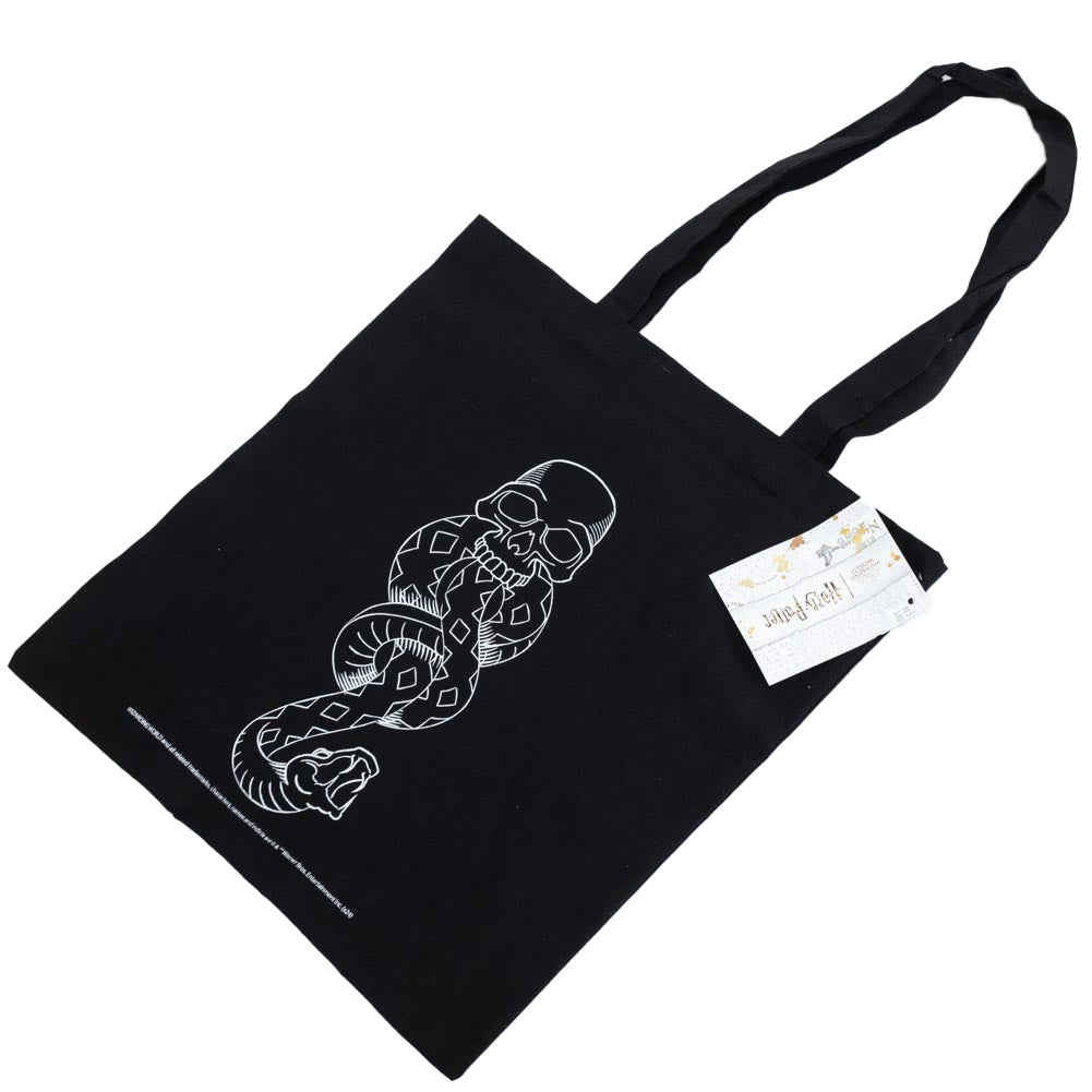 100% Cotton Harry Potter White Dark Mark Crest Black Canvas Tote Bag