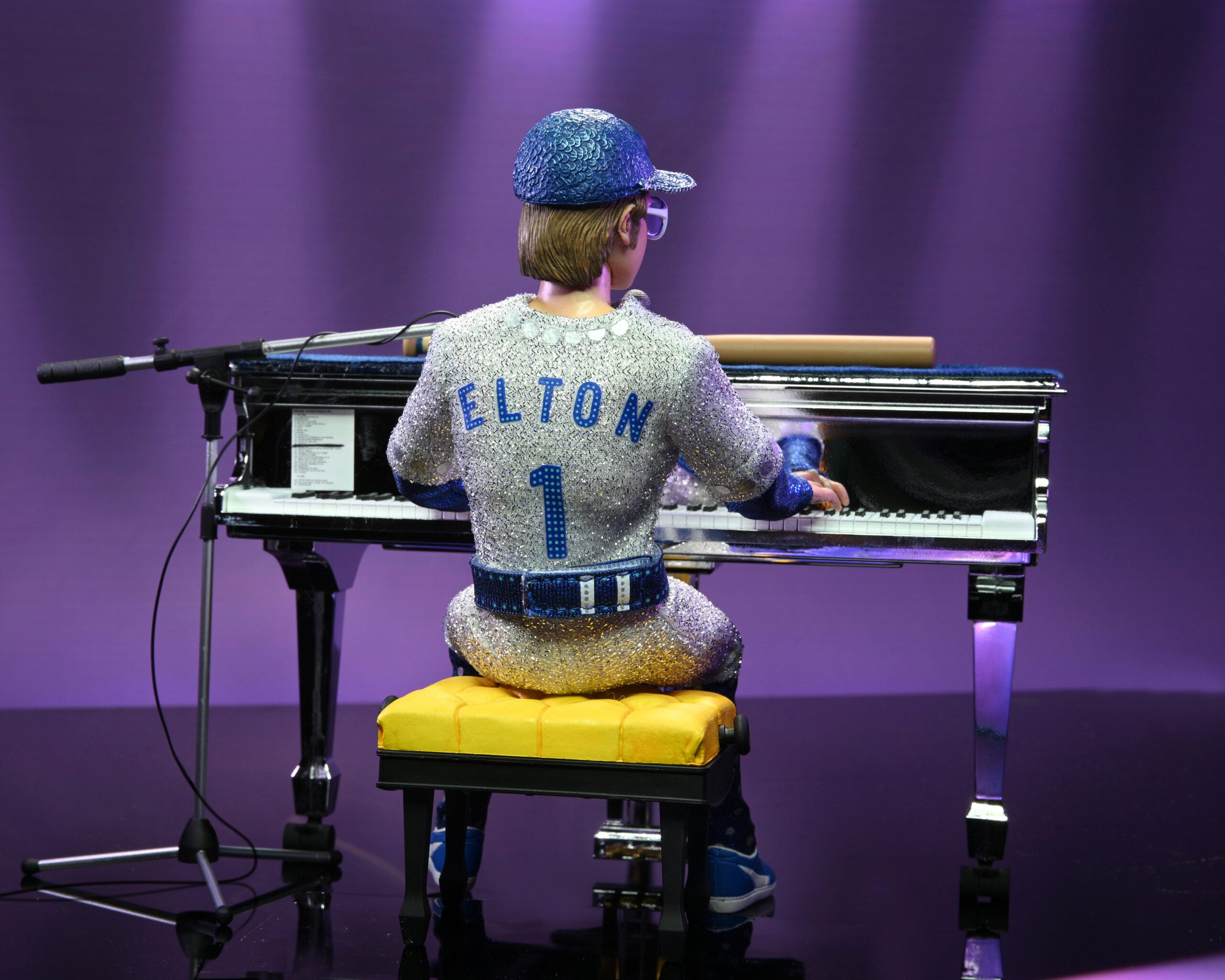Elton John 8-Inch Deluxe Clothed Action Figure with Piano Inspired by His Live Performance in 1975