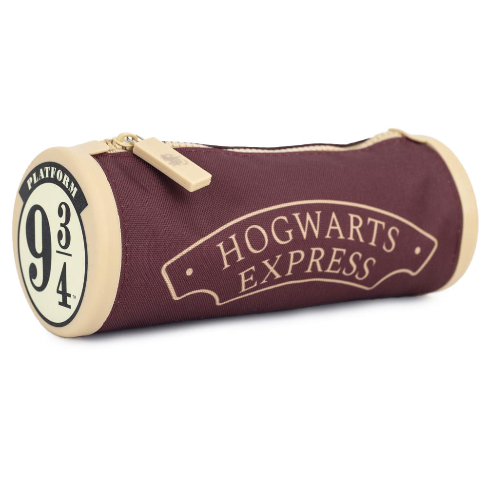 Harry Potter-themed 9 and 3/4 Platform Barrel-shaped Zipped Pencil Case for Stationery Storage