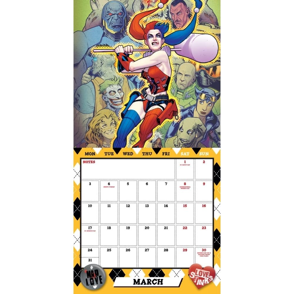 2025 Harley Quinn Themed Square Wall Calendar