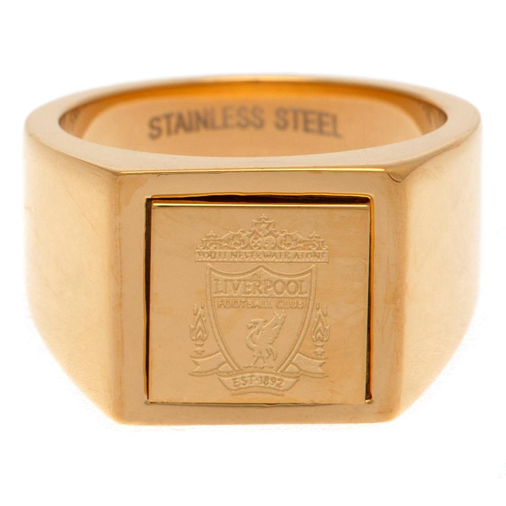 Medium-sized Liverpool FC Gold-plated Classic Signet Finger Ring