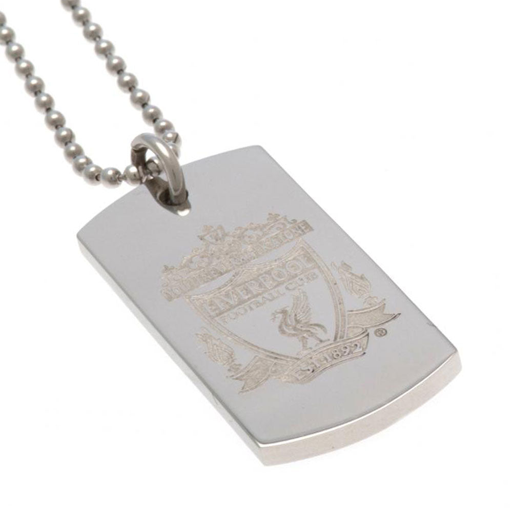 Engraved Stainless - Steel Liverpool FC Logo Dog Tag with Ball Chain for Pets