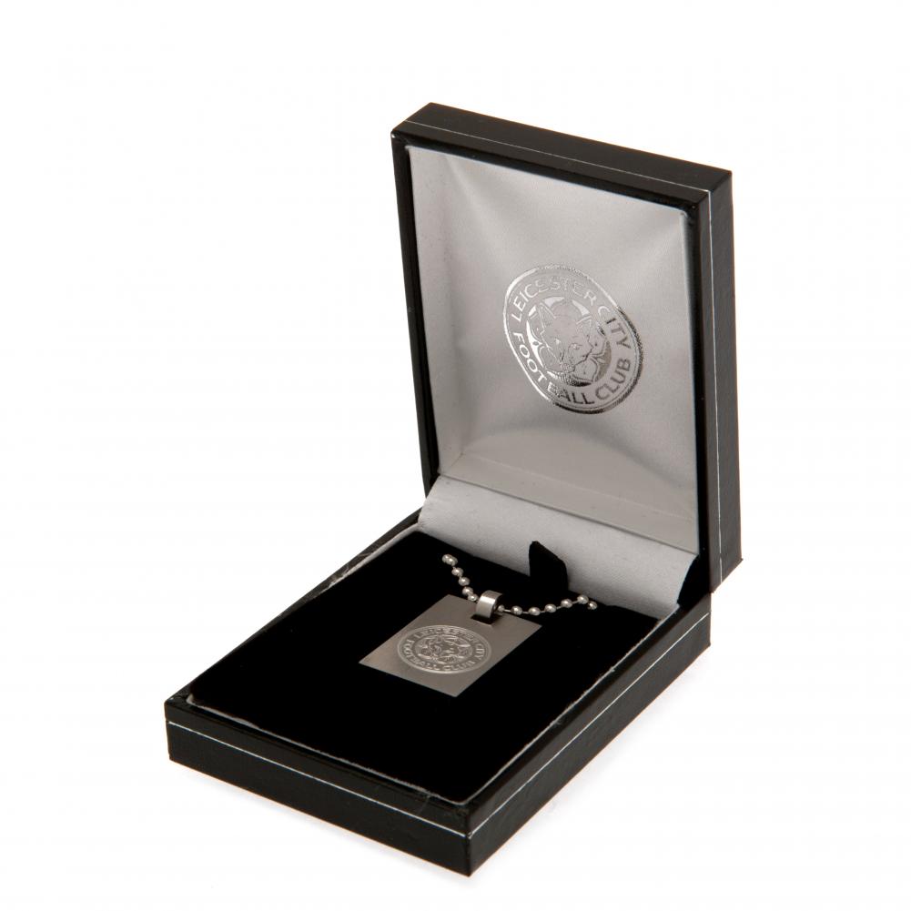 Stylish Stainless Steel Leicester City FC Engraved Dog Tag with Ball Chain