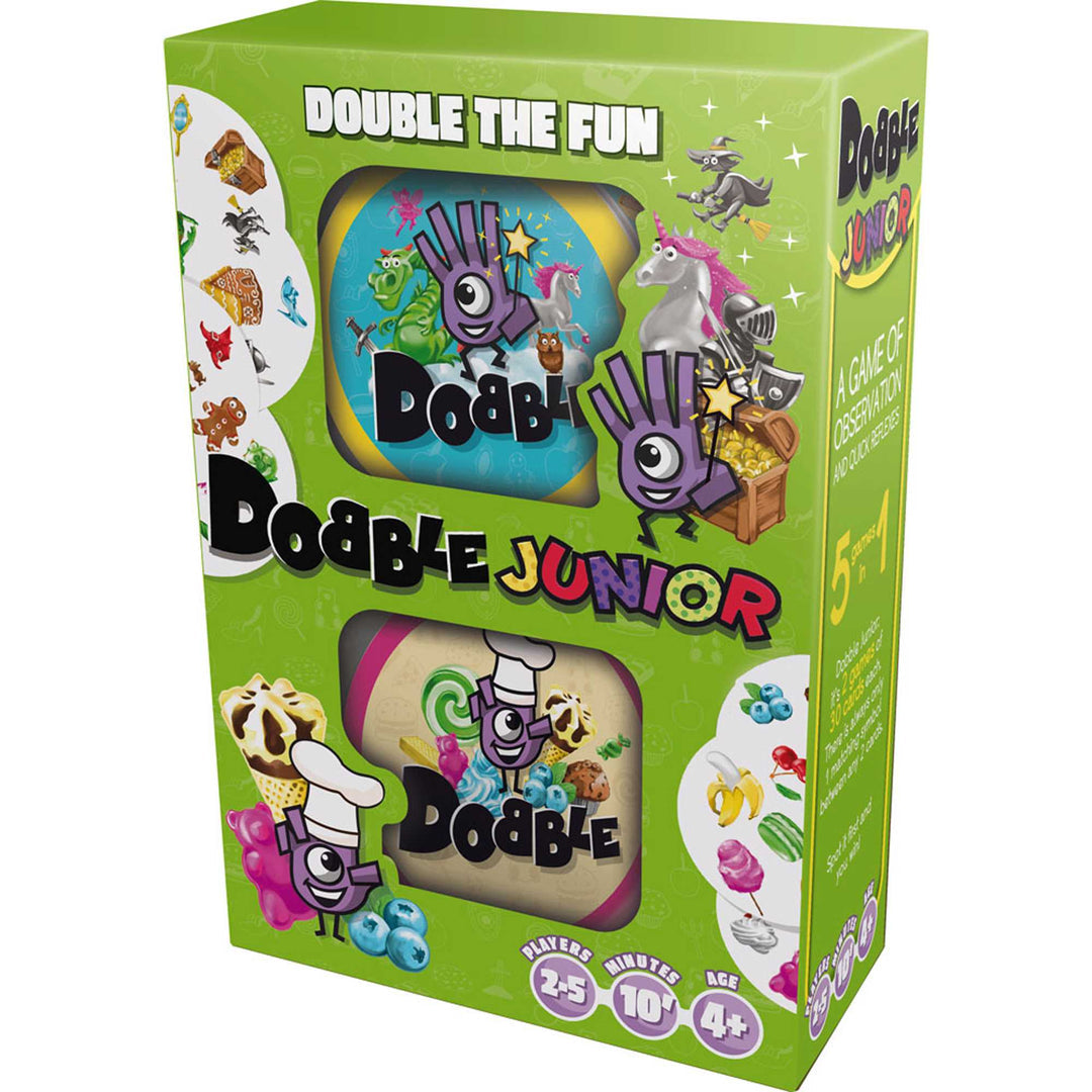 Dobble Junior Card Game: Two New - Theme Games for 4+