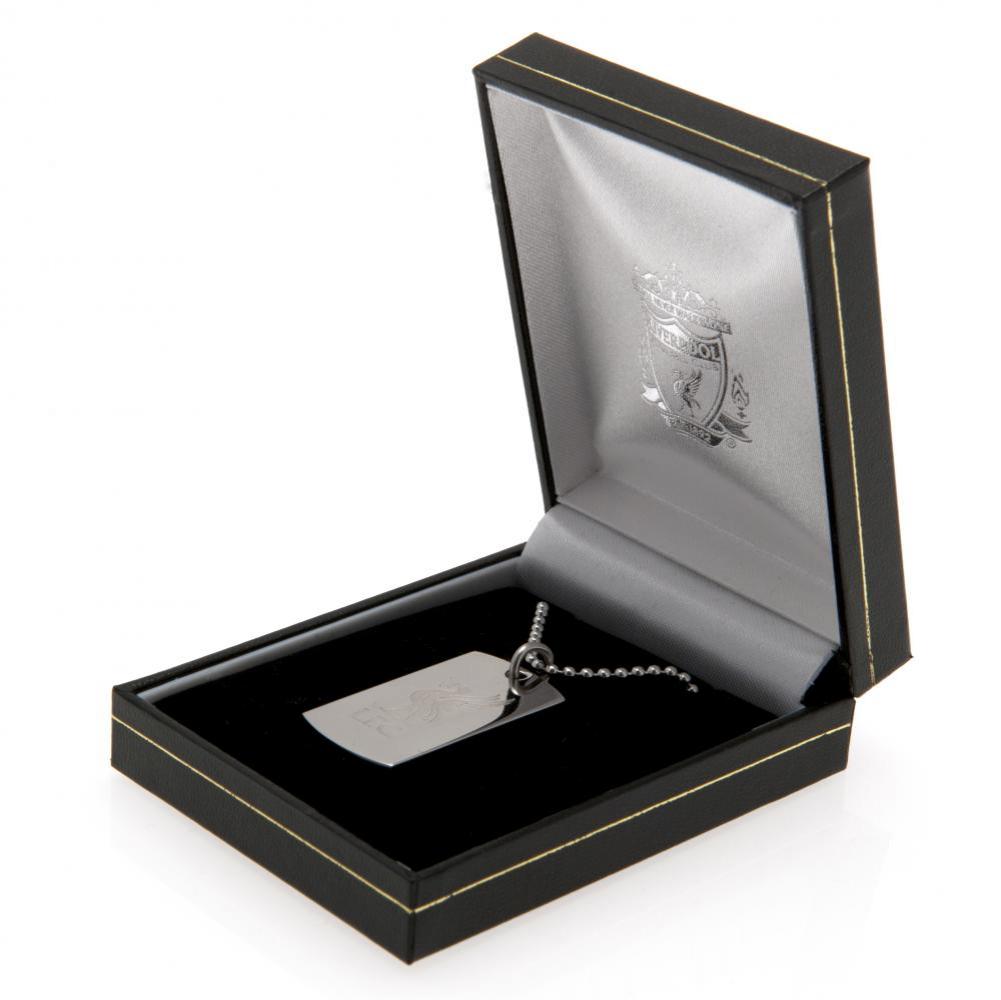 Engraved Stainless Steel Liverpool FC Dog Tag with Ball Chain