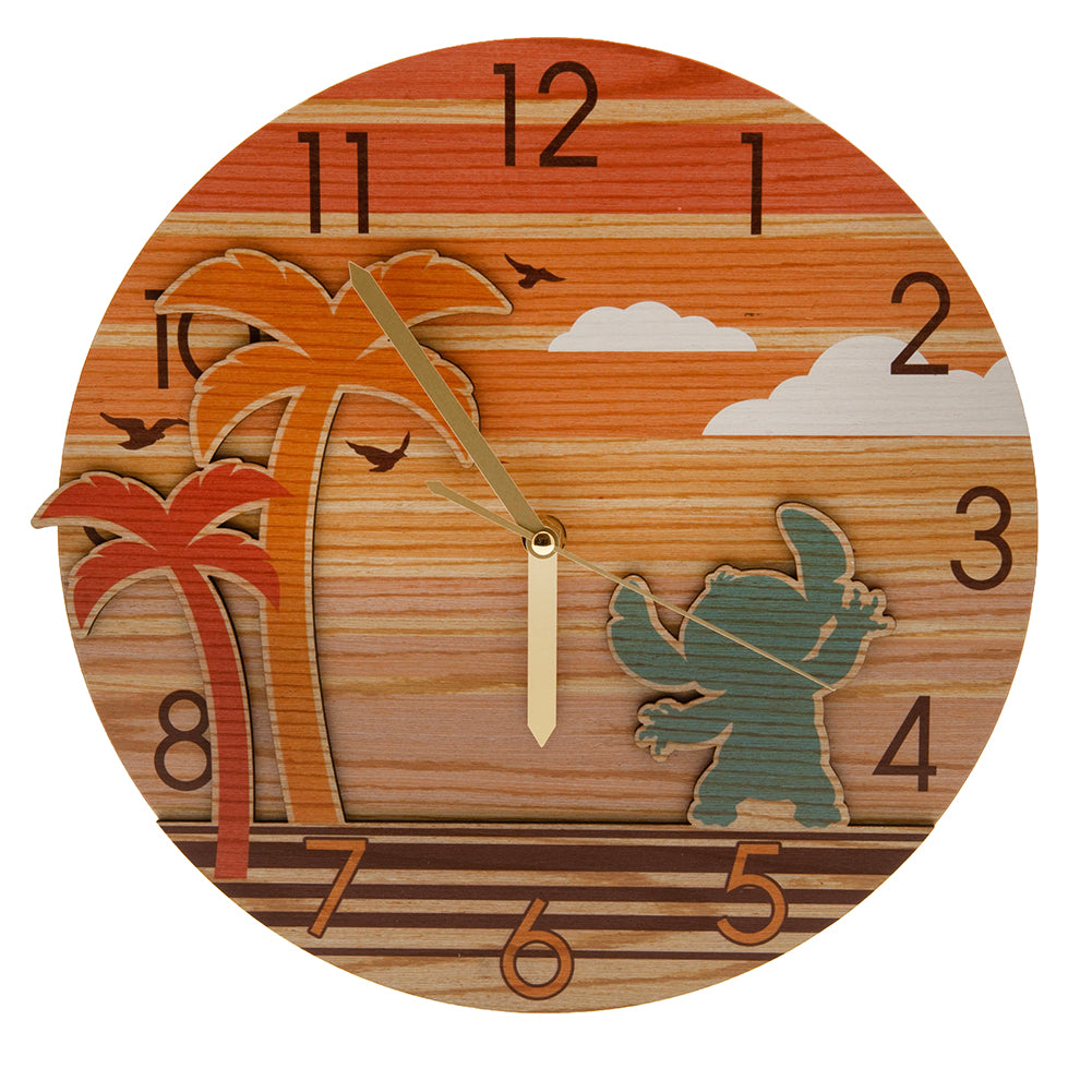 High - Quality Lilo & Stitch Themed Wooden Wall Clock
