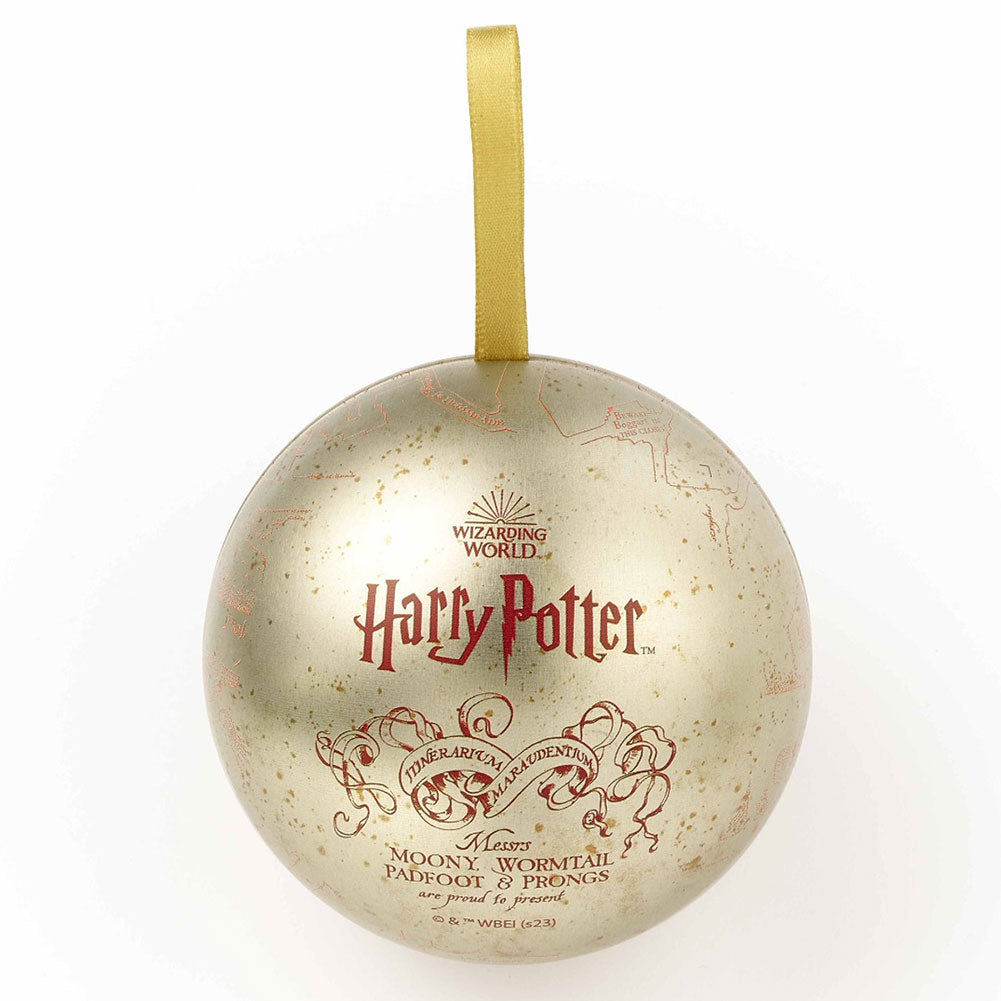 Harry Potter Themed Christmas Ornament Gift Bauble Featuring Marauders Map Design