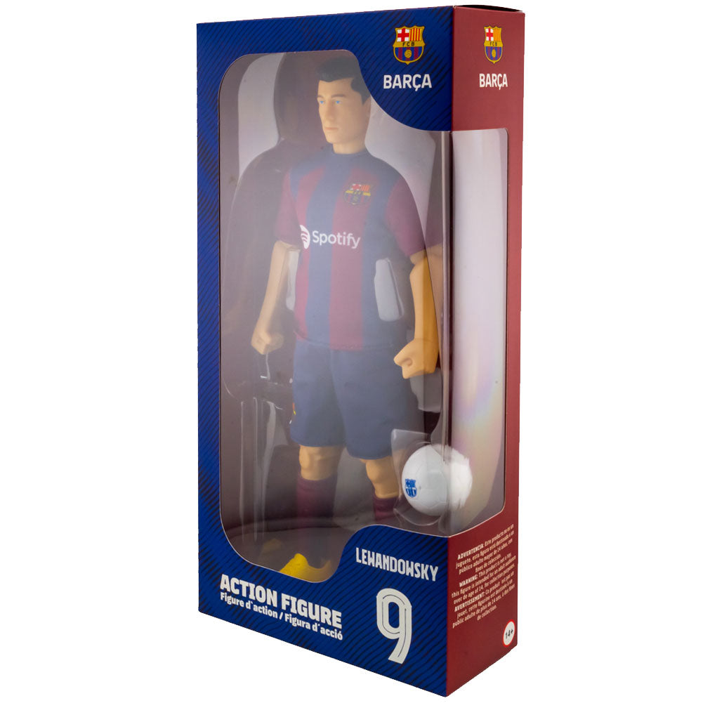 Authentic FC Barcelona Robert Lewandowski Soccer Action Figure Collectible