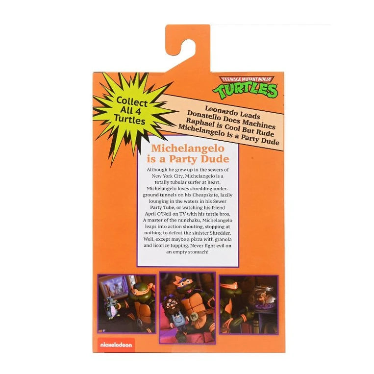 NECA Ultimate 7-Inch Action Figure of Teenage Mutant Ninja Turtles Cartoon Character Michaelangelo in VHS Style Packaging