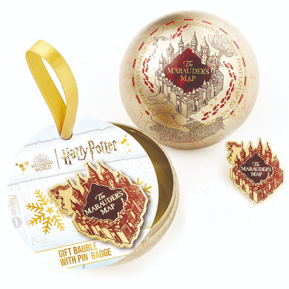 Harry Potter Themed Christmas Ornament Gift Bauble Featuring Marauders Map Design