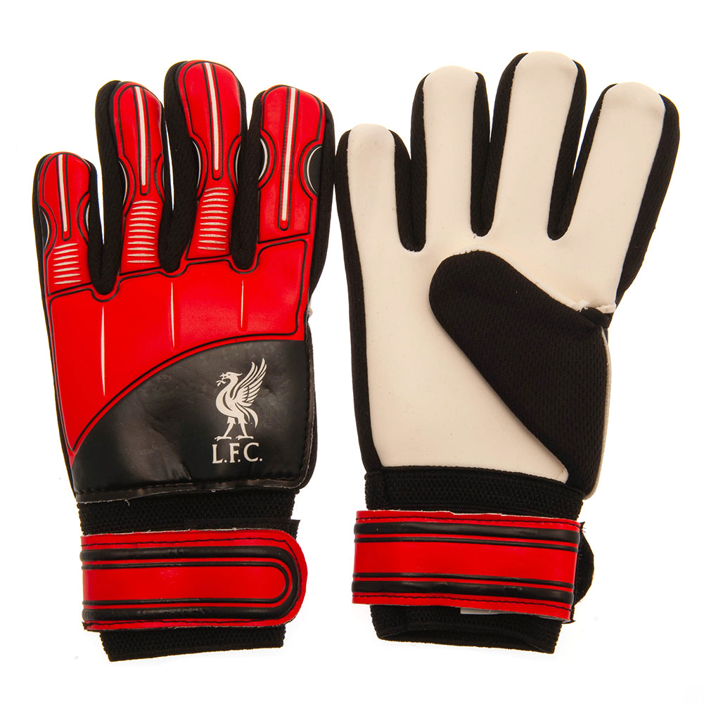 Youth-Sized Liverpool FC Goalkeeper Gloves with Red Delta Design