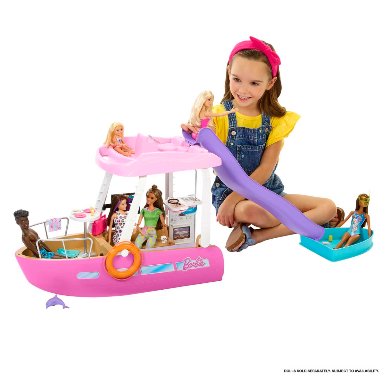 Barbie's 3 - Foot Wide Ocean - Themed Dream Boat Playset with 20+ Pieces