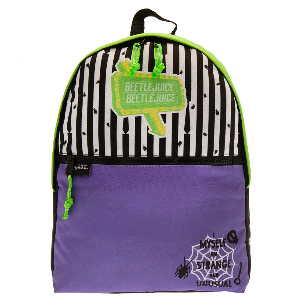 Premium Beetlejuice-Inspired Purple and Green Backpack