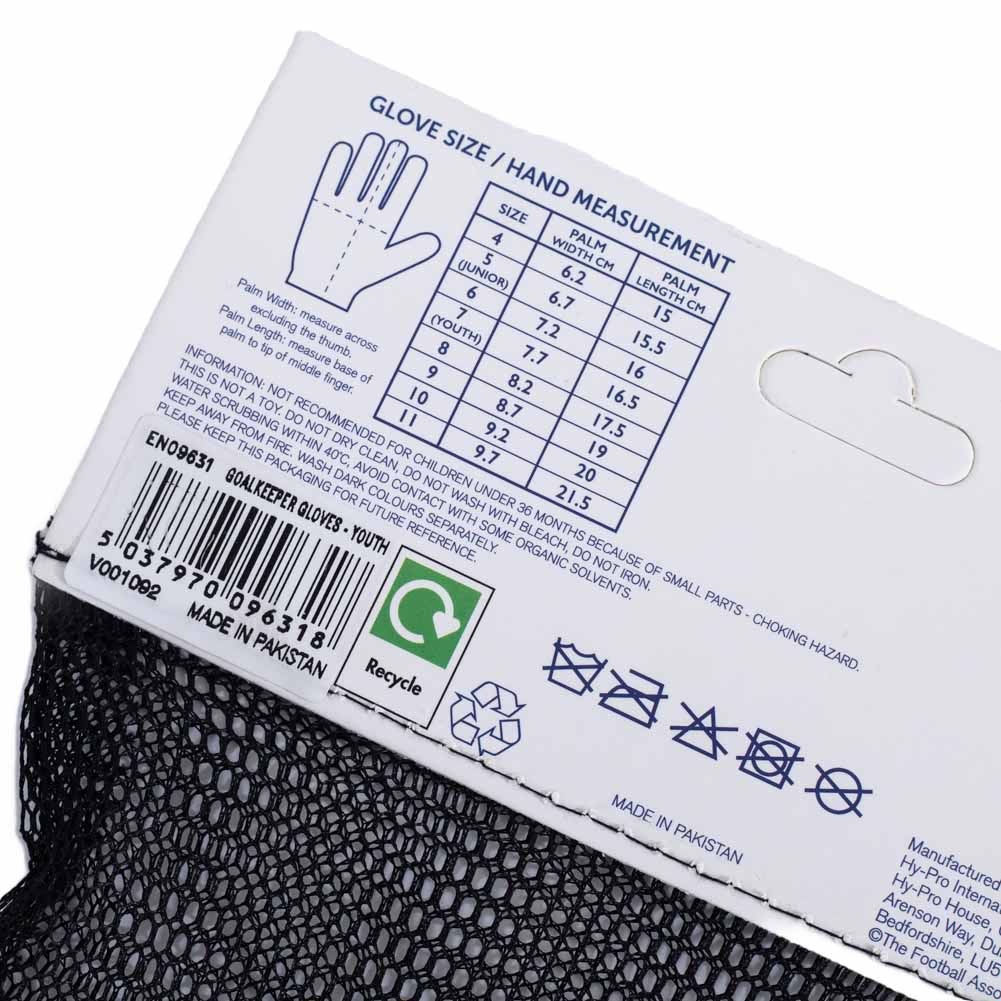 England Football Association Goalkeeper Gloves for Youth Sizes