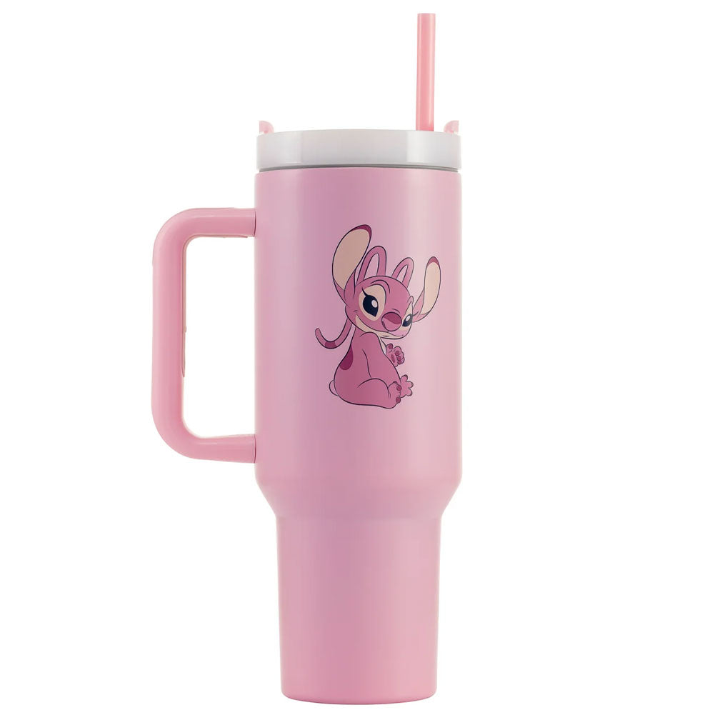40oz Pastel Pink Lilo & Stitch Angel Thermal Tumbler