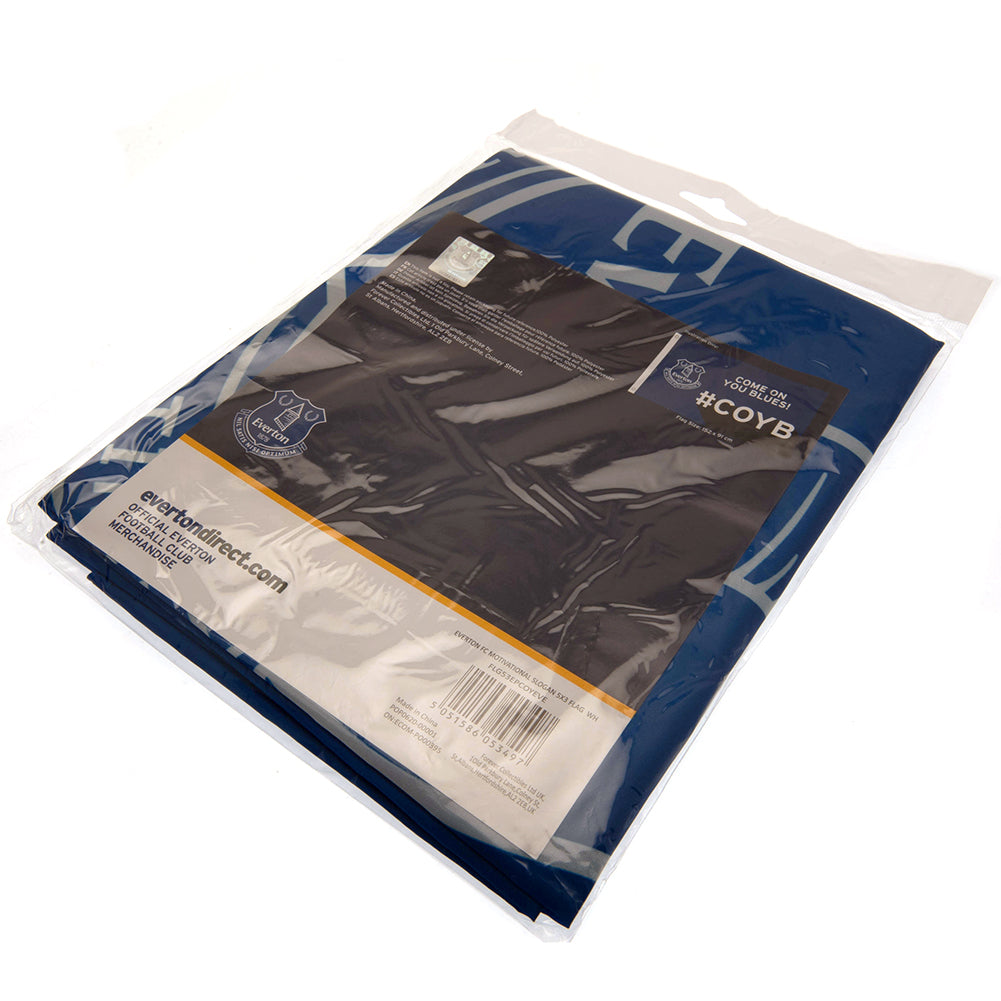 Large 100% Polyester Everton FC Slogan Display Flag
