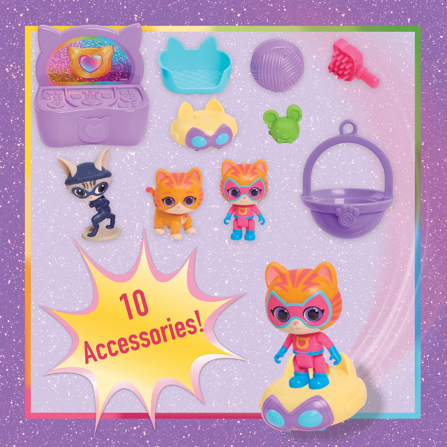 Disney Junior SuperKitties Purr 'N' Play Interactive Playset for Kids' Entertainment