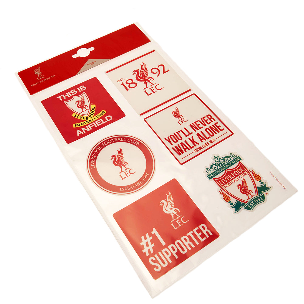High - quality Assorted Liverpool FC Car Decal Set with Gloss Finish