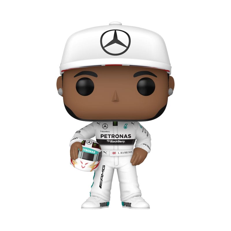 Formula 1 Collectible Lewis Hamilton White Racing Outfit Funko POP! Vinyl Racing Figure for Fans