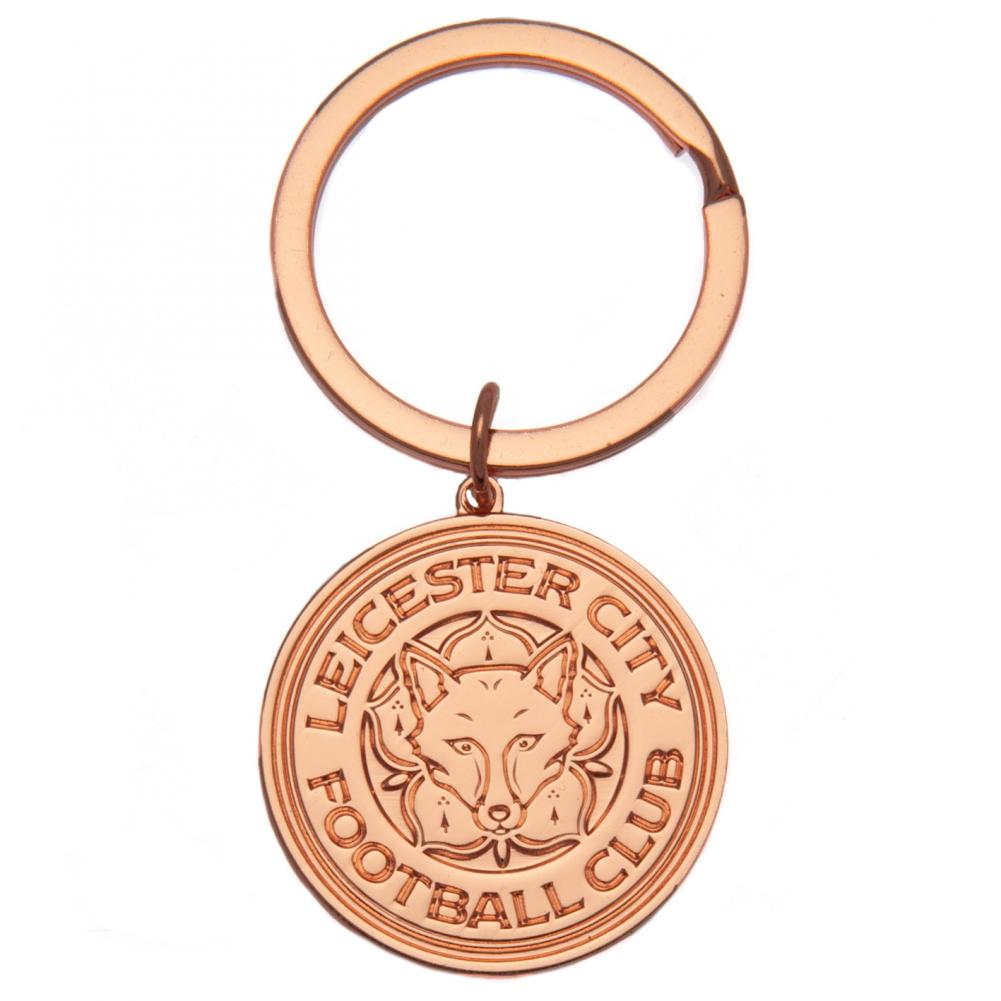 Rose Gold Plated Leicester City FC Football Club Crest Keyring for Key Storage