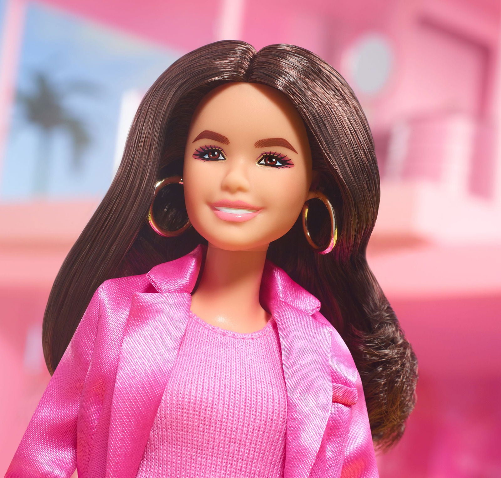 Collectible Barbie Movie Gloria Doll in Stunning Pink Power Pantsuit