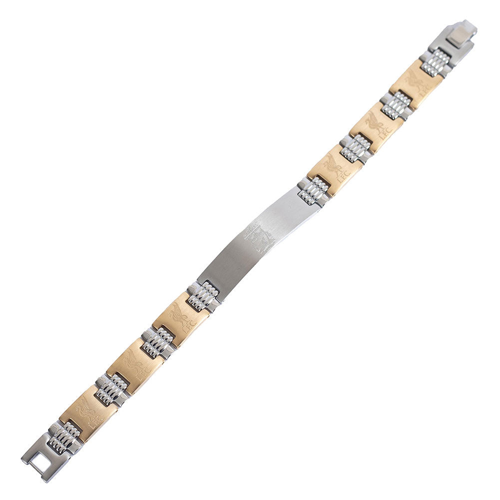 Stylish Liverpool FC Two - Colour Brushed Stainless Steel Link Bracelet