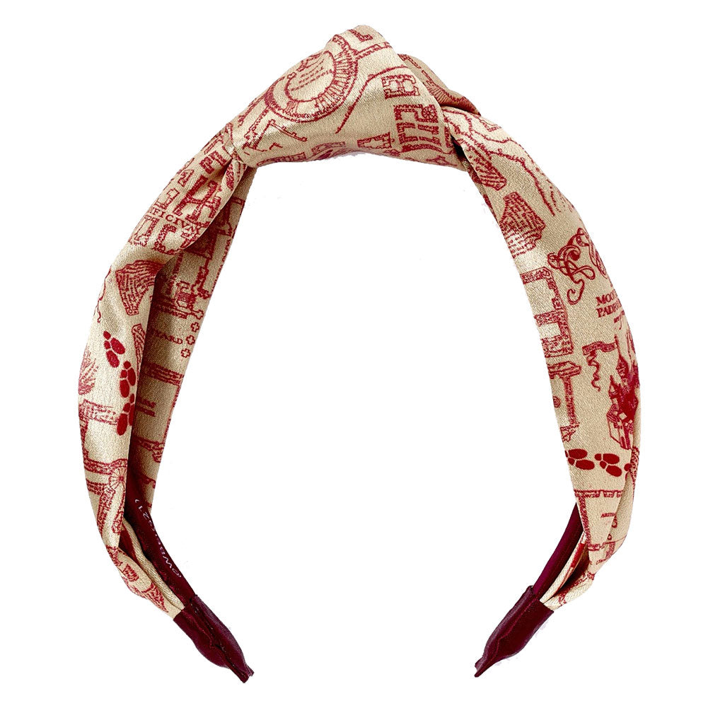 Colorful Satin Knotted Harry Potter Inspired Marauders Map Headband for All
