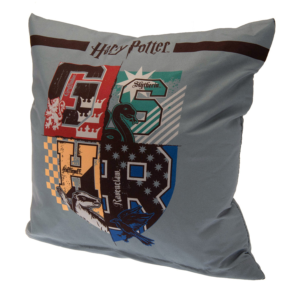 Colorful Harry Potter House Mascot Cushions with Repeating Design