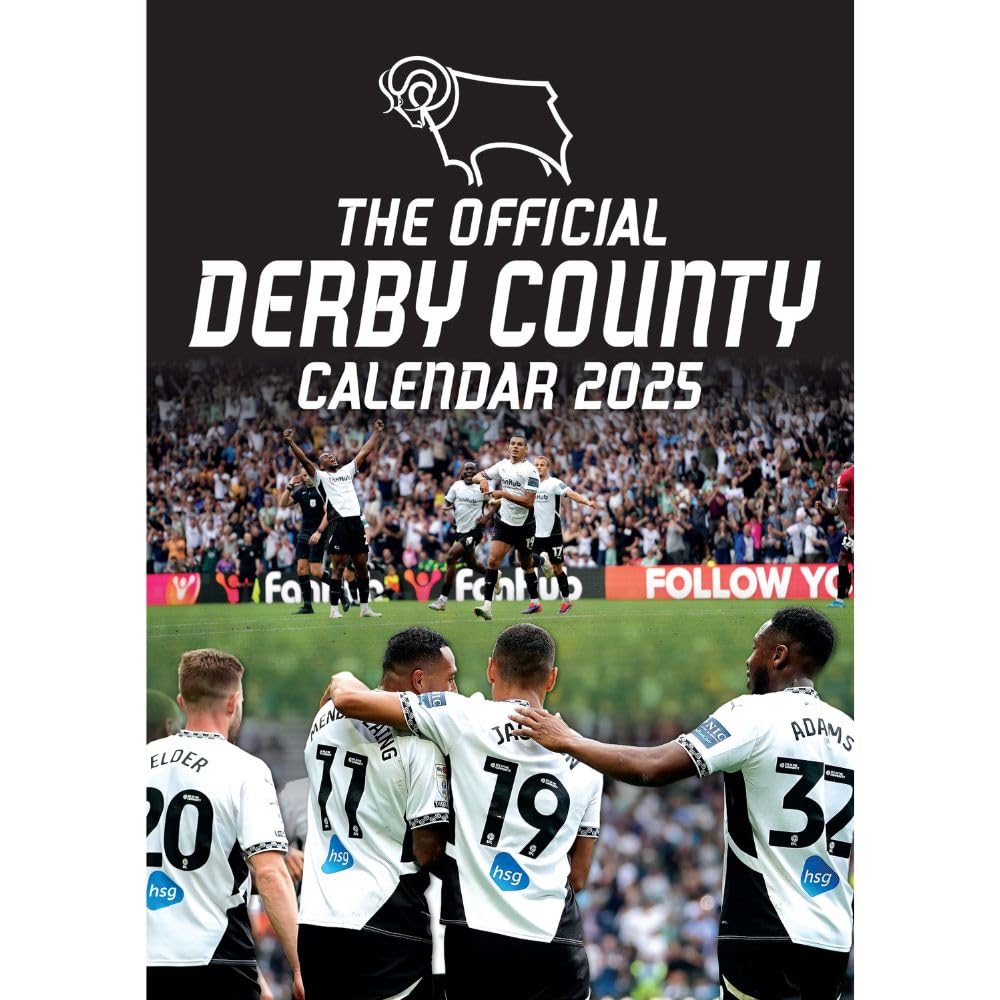 2025 Derby County FC A3 Wall Calendar with Player Photos