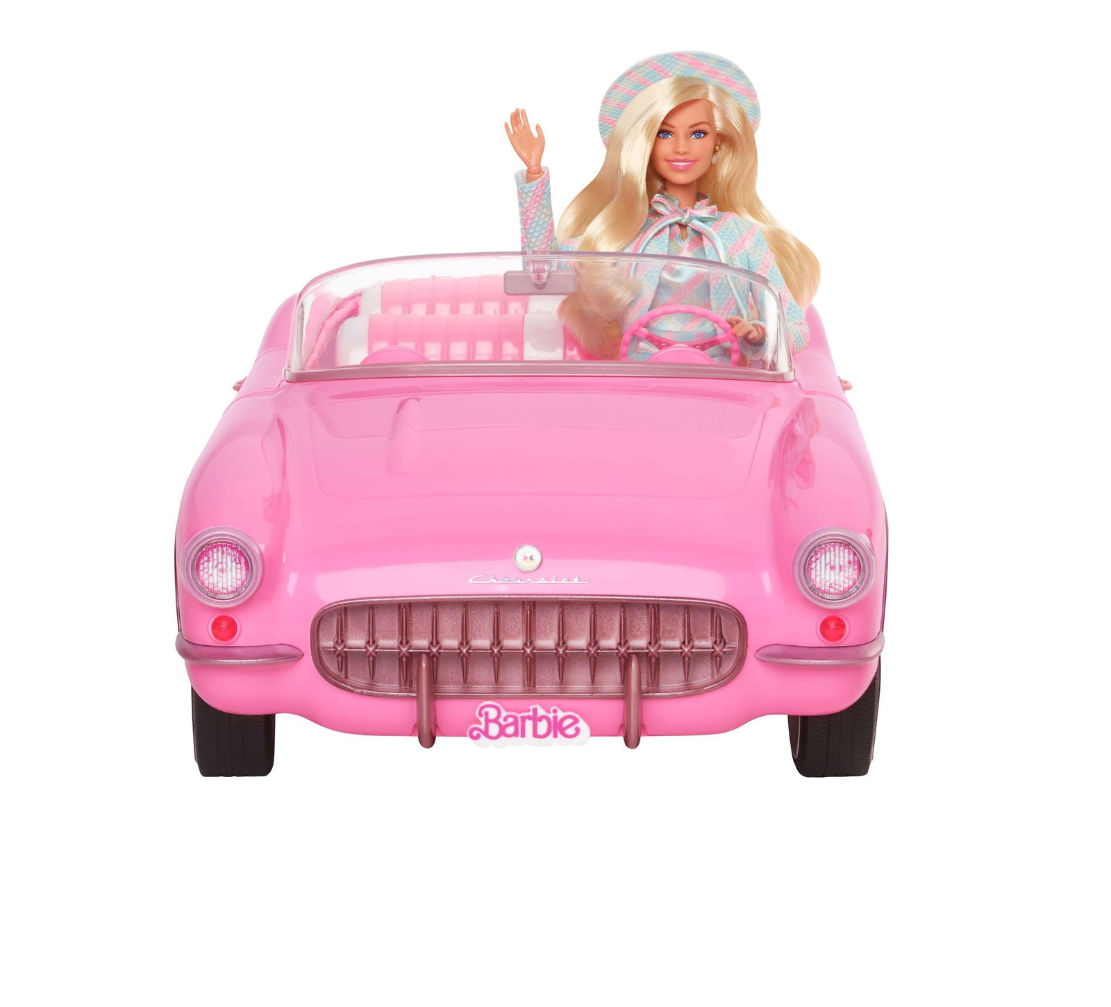 Collectible Barbie The Movie Inspired Pink Chevrolet Corvette Convertible Toy Car