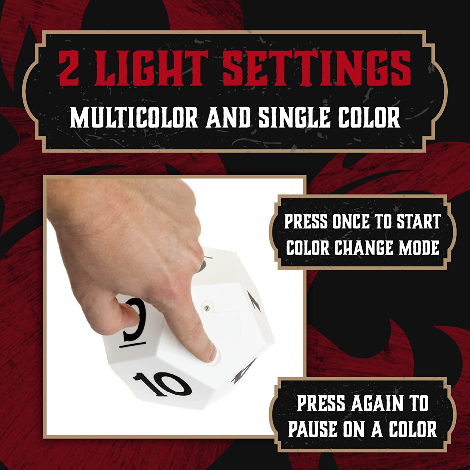 Dungeons and Dragons Decorative D12-Shaped Color-Changing Light
