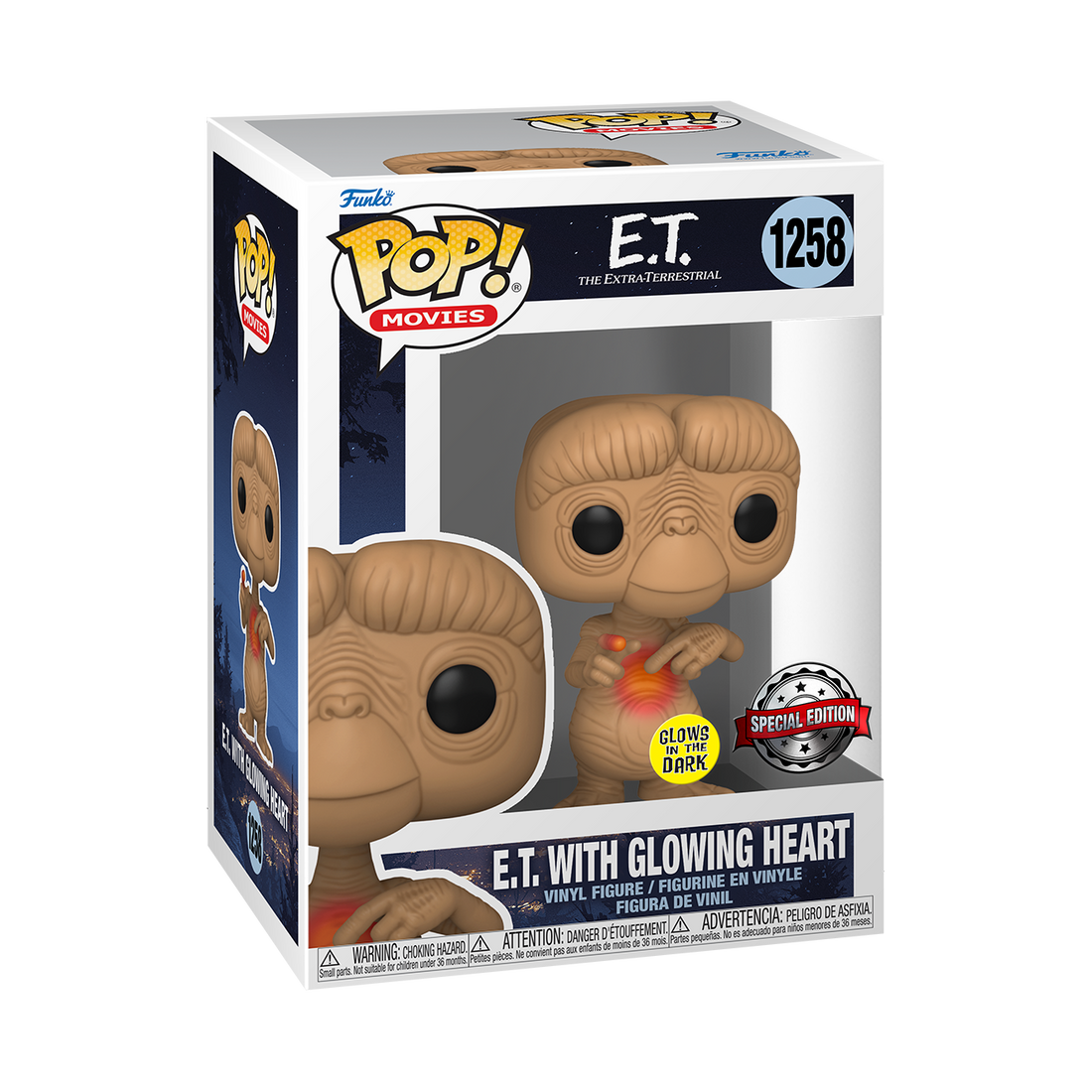 40th Anniversary Glow In The Dark E.T. with Shining Heart Funko Pop Vinyl Collectible Figure