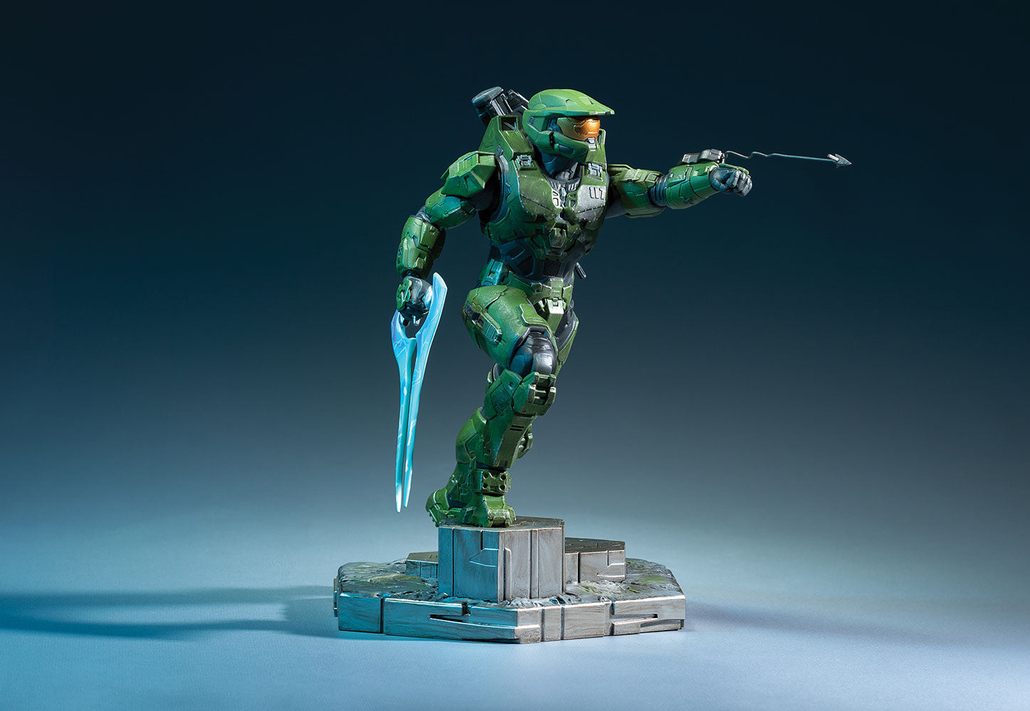 10-Inch Halo Infinite Master Chief Statue with Grappleshot and Energy Sword